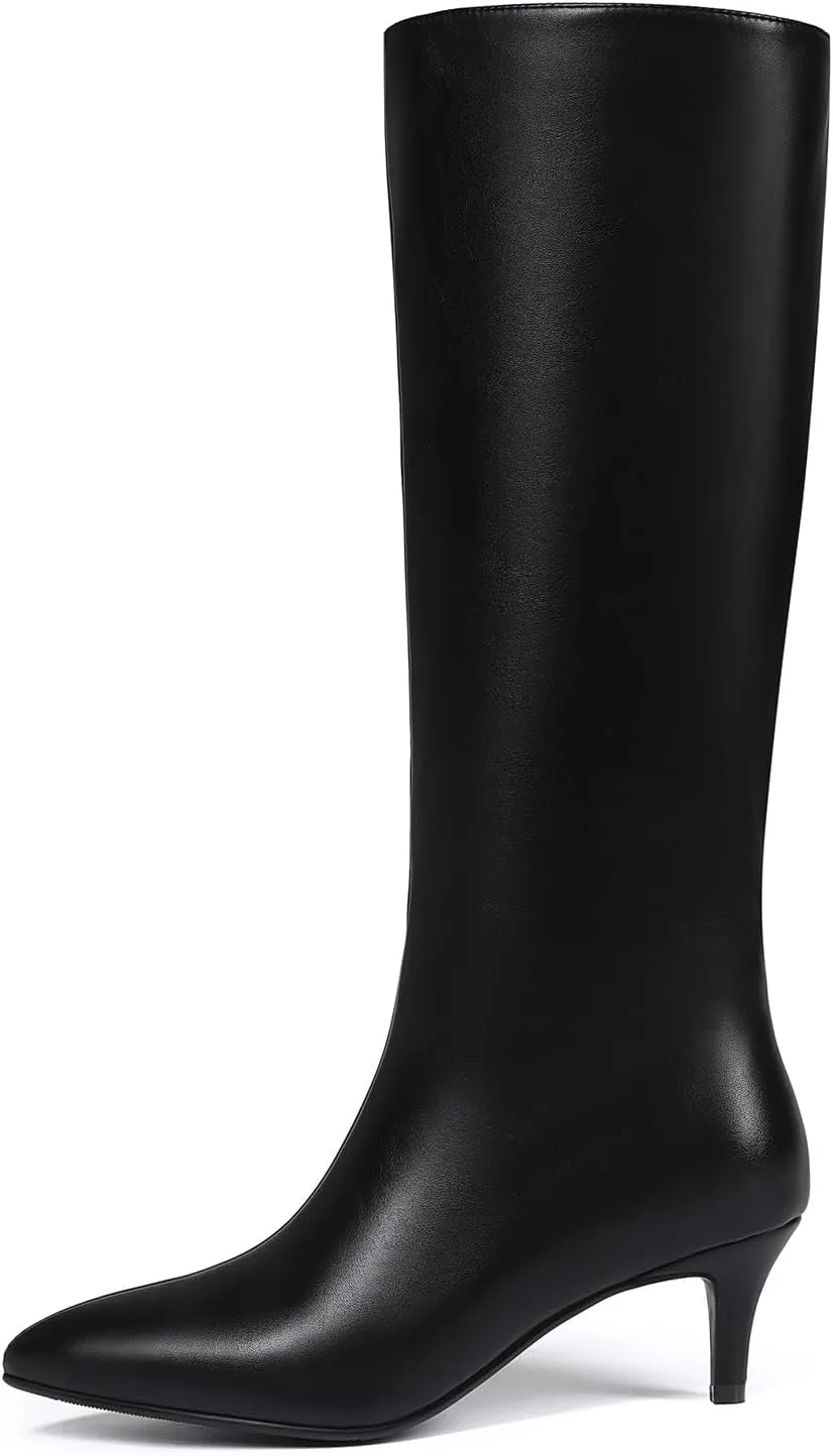 Knee High Boots Women Stiletto Heel Pointed Toe Tall Boot for Women Faux Crocodile Boots Side Zipper Fashion Long Boots