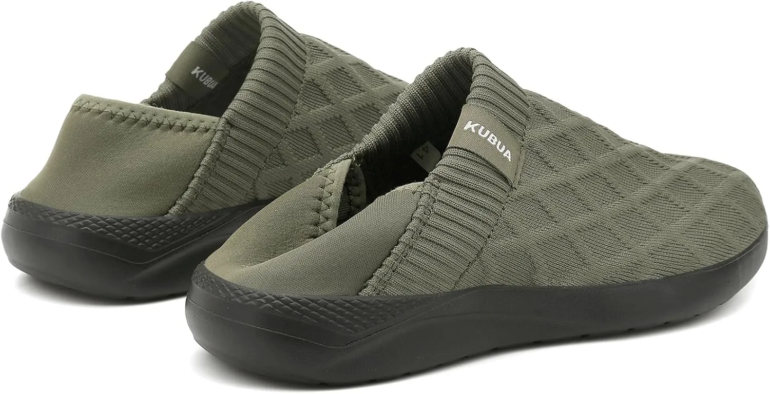 KUBUA Mens Womens Slippers Indoor Lightweight House Shoes Outdoor Breathable Slip on Loafers