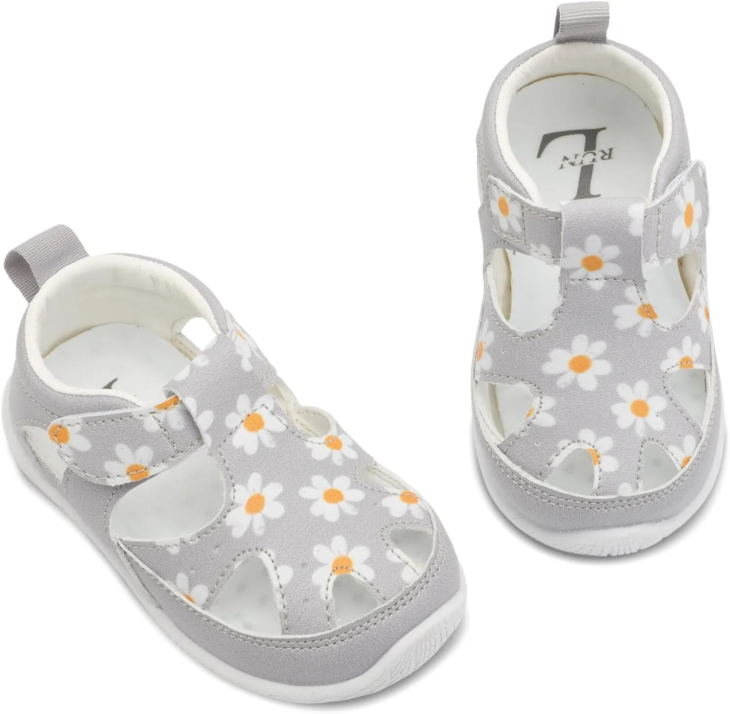 L-RUN Toddler Mary Jane Shoes Girls Casual Barefoot Sandals Breathable Princess Dress Flats Anti Slip Rubber Sole Infant First Walker Shoes for Outdoor Indoor