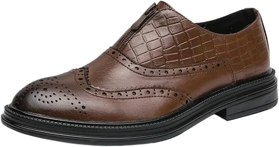 Leather Brogue Mens Flats Shoes Casual British Style Oxfords Fashion Dress Loafers Formal Shoes for Men