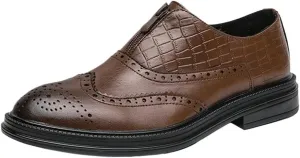 Leather Brogue Mens Flats Shoes Casual British Style Oxfords Fashion Dress Loafers Formal Shoes for Men