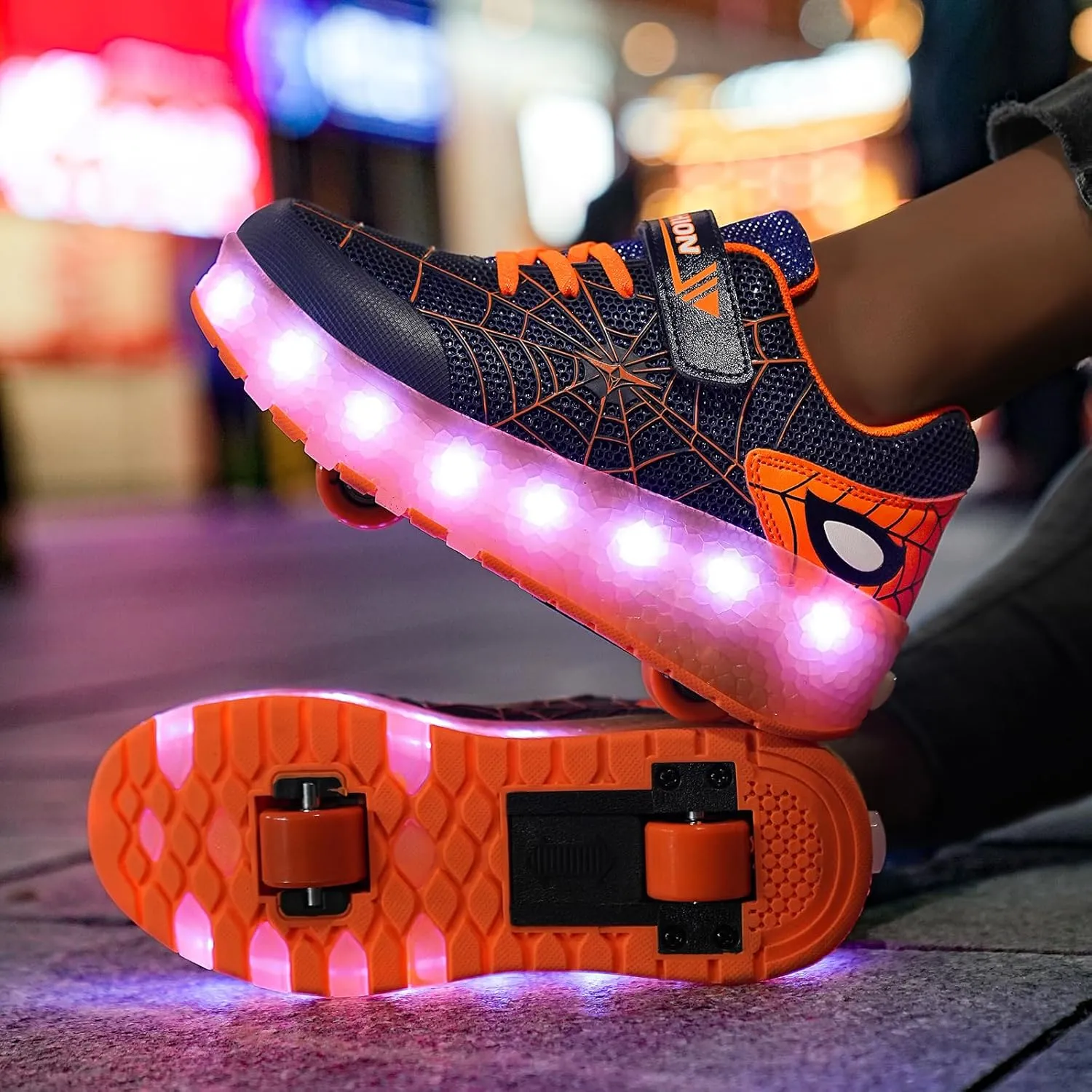 LED Light-Up Kids Roller Sneakers - Boys & Girls Adjustable Roller Shoes for Sports, Birthday, Christmas & Performance Gifts