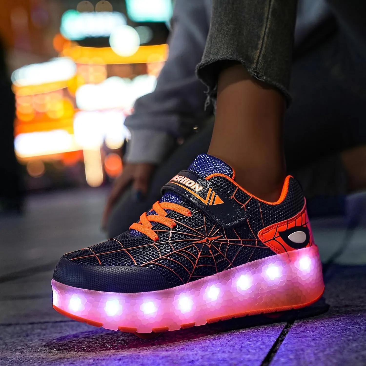 LED Light-Up Kids Roller Sneakers - Boys & Girls Adjustable Roller Shoes for Sports, Birthday, Christmas & Performance Gifts