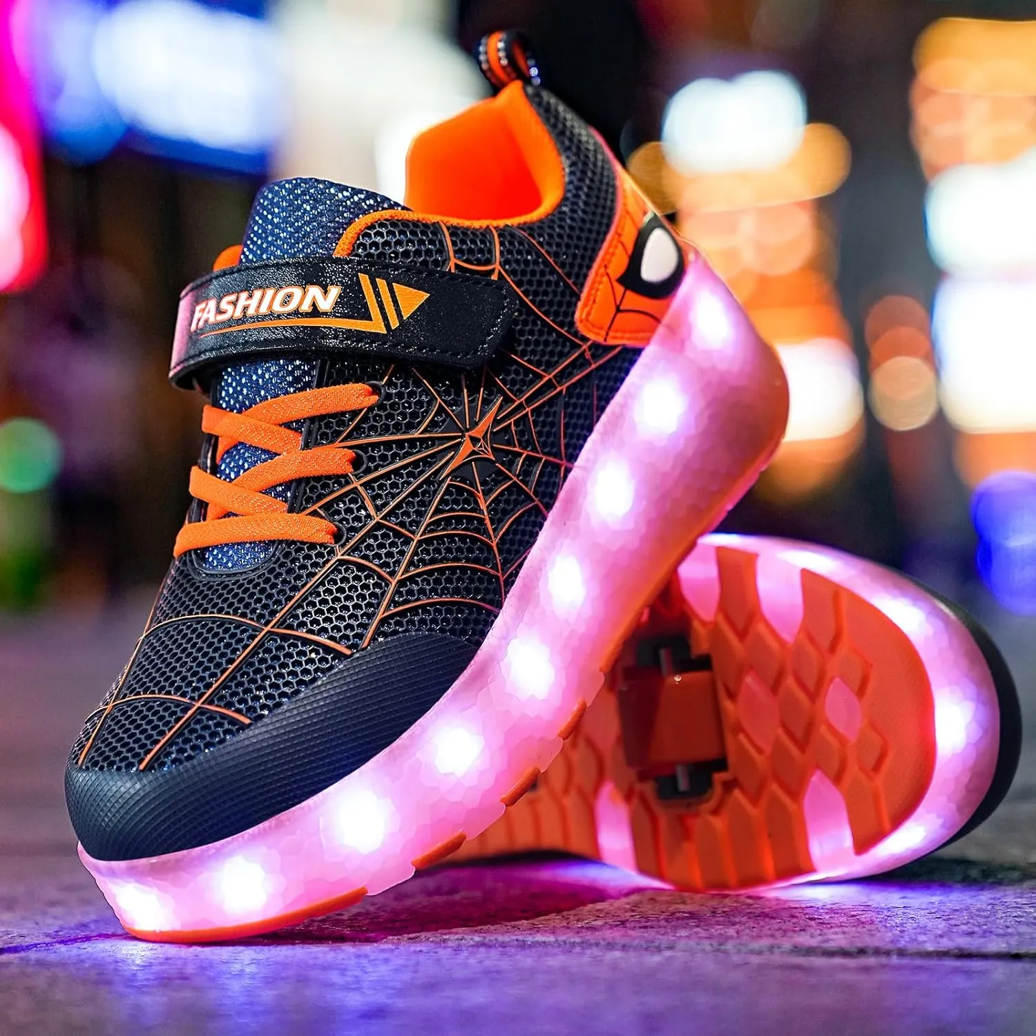 LED Light-Up Kids Roller Sneakers - Boys & Girls Adjustable Roller Shoes for Sports, Birthday, Christmas & Performance Gifts