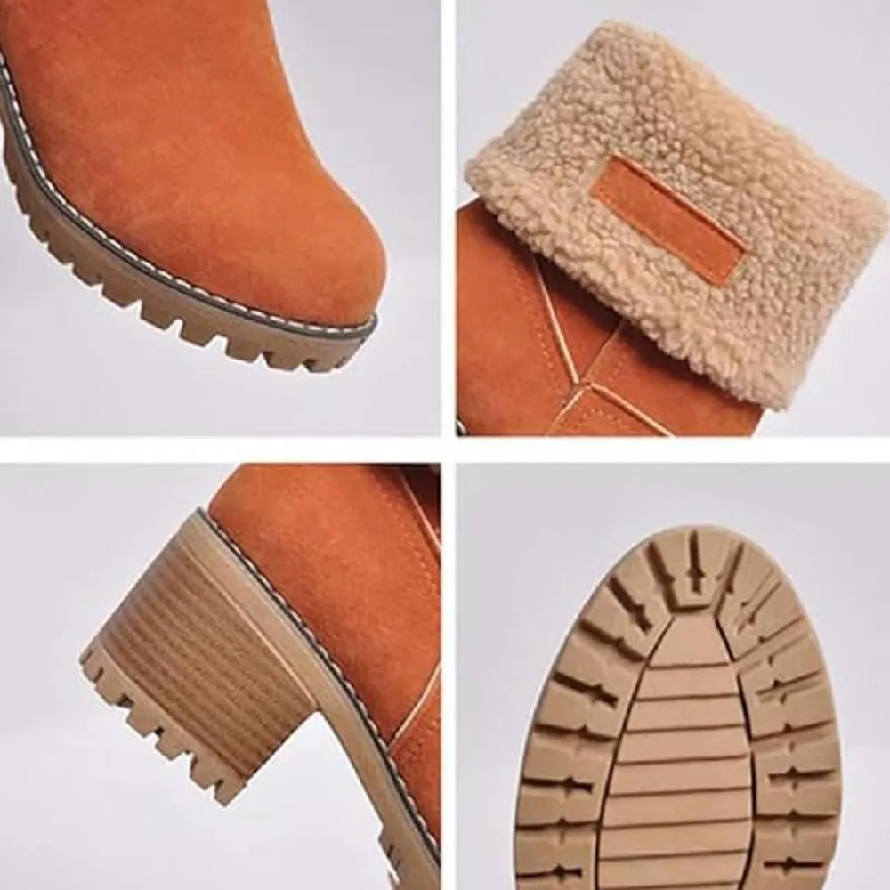 Libiyi Boots, Libiyi Seniors' Chunky Heel Winter Boots, Two Wearing Styles Warm Round Toe Snow Boots
