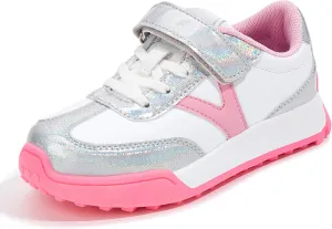 LUCKY STEP Kids Sneakers for Girls Boys Colorful Storybook Lightweight Running Shoes Hook and Loop Walking Anti-Slip Casual Shoes Athletic Unisex-Child Toddler
