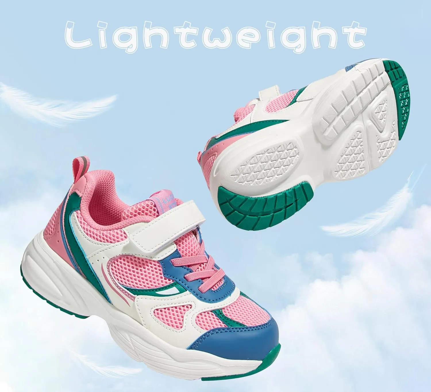 LUCKY STEP Kids Tennis Running Shoes for Children Athletic Sports Gym Lightweight Casual Walking Wide Shoes Toddler School Sneakers