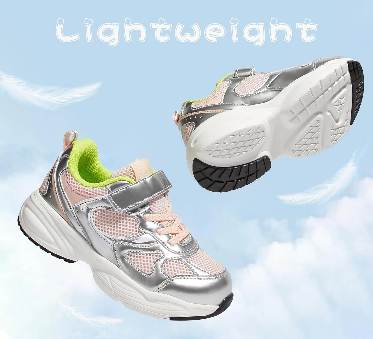 LUCKY STEP Kids Tennis Running Shoes for Children Athletic Sports Gym Lightweight Casual Walking Wide Shoes Toddler School Sneakers