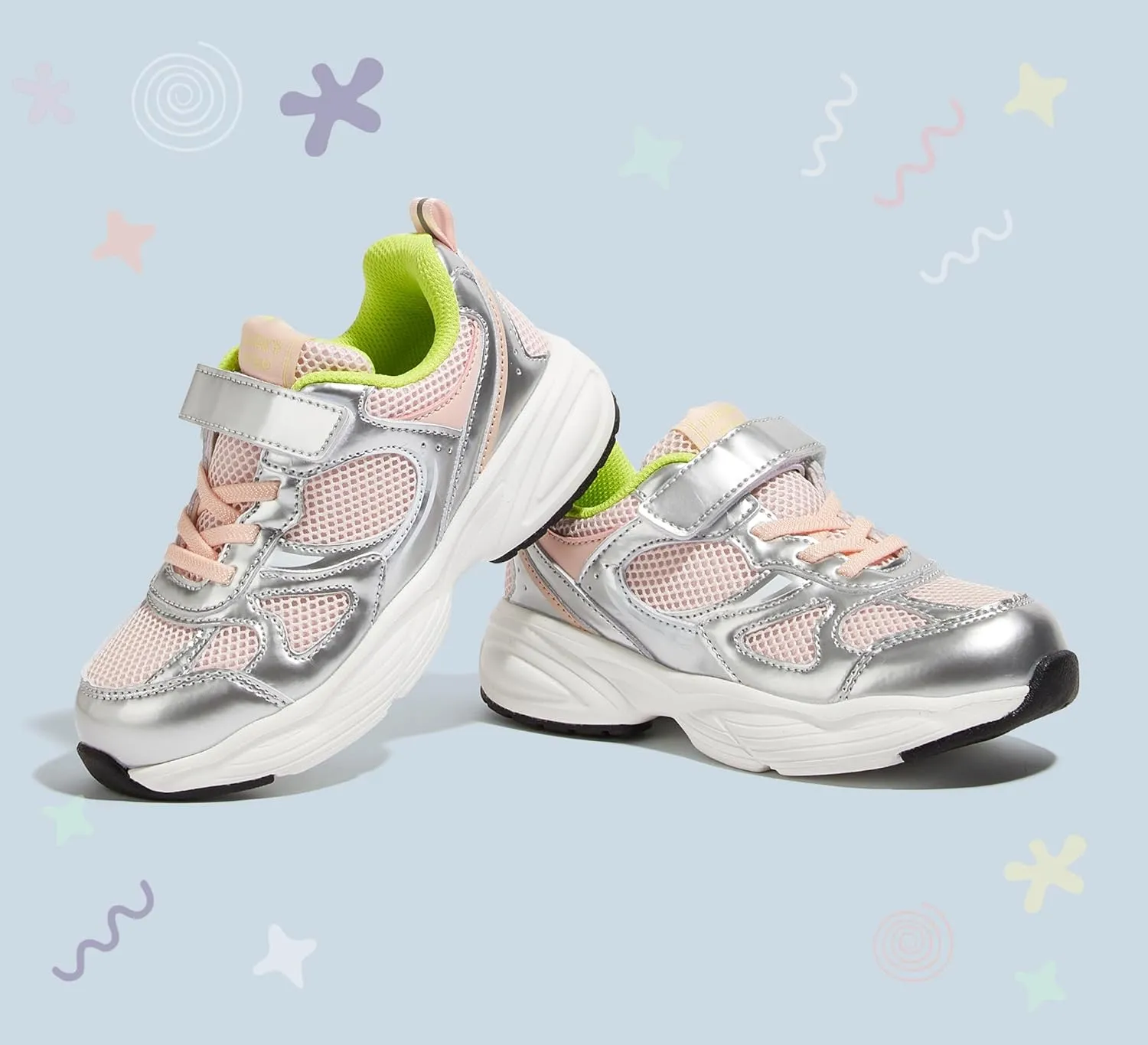 LUCKY STEP Kids Tennis Running Shoes for Children Athletic Sports Gym Lightweight Casual Walking Wide Shoes Toddler School Sneakers