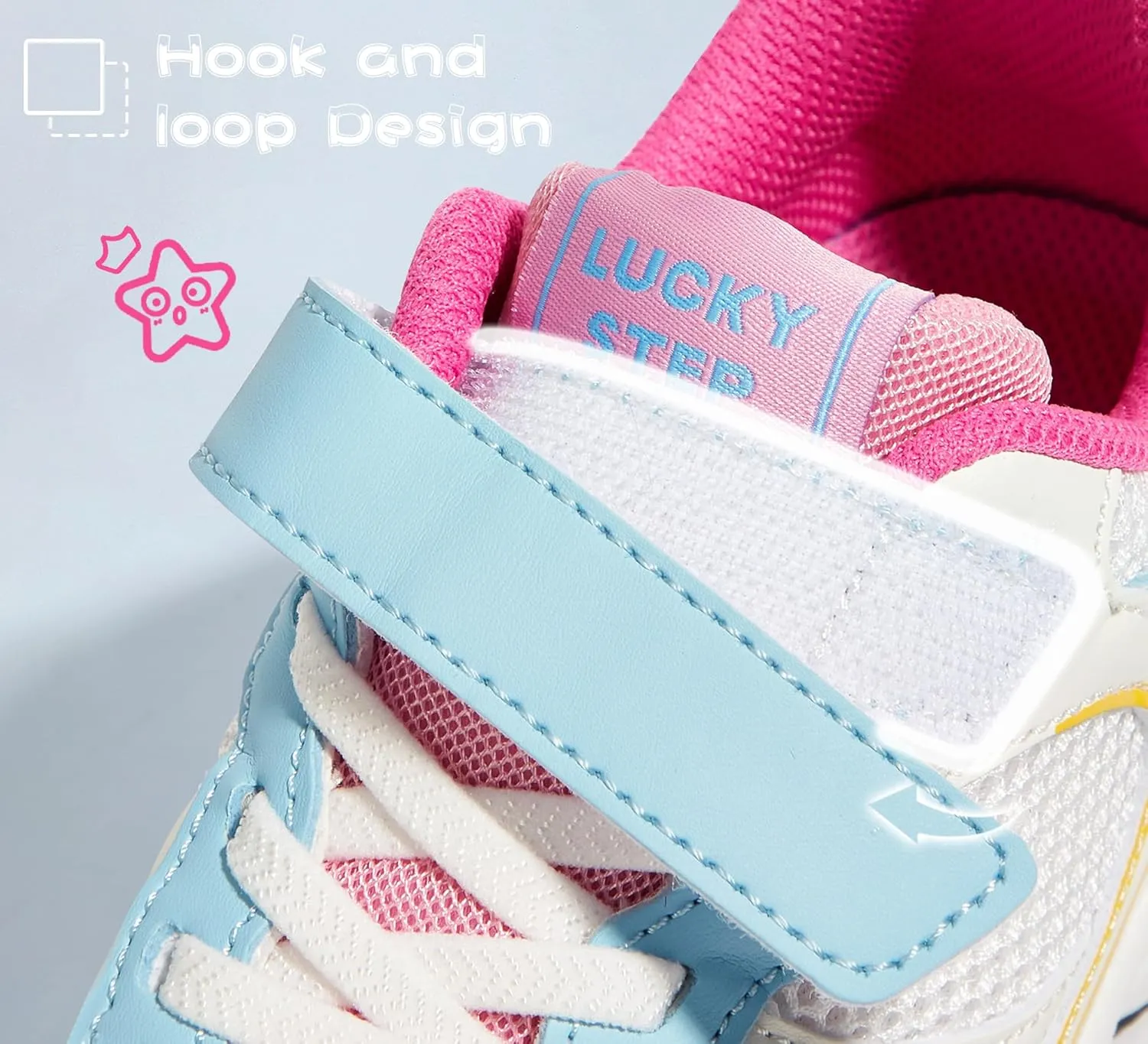 LUCKY STEP Kids Tennis Running Shoes for Children Athletic Sports Gym Lightweight Casual Walking Wide Shoes Toddler School Sneakers