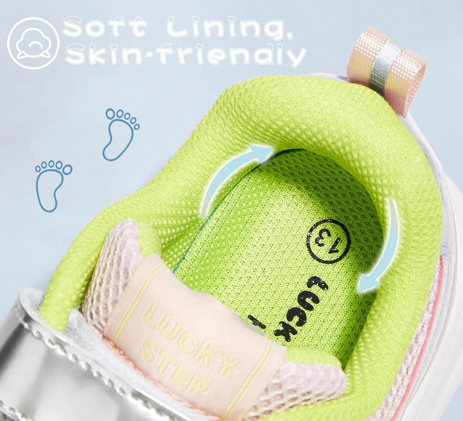 LUCKY STEP Kids Tennis Running Shoes for Children Athletic Sports Gym Lightweight Casual Walking Wide Shoes Toddler School Sneakers