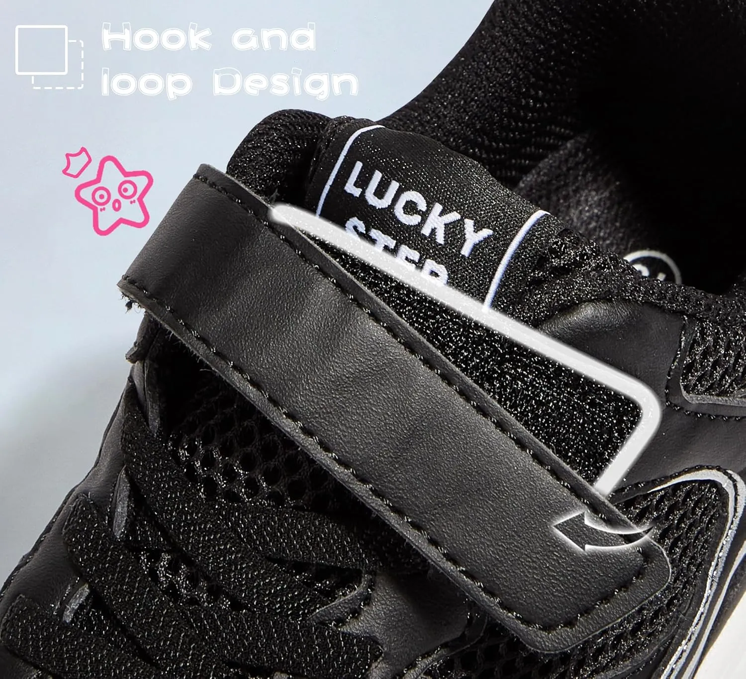 LUCKY STEP Kids Tennis Running Shoes for Children Athletic Sports Gym Lightweight Casual Walking Wide Shoes Toddler School Sneakers