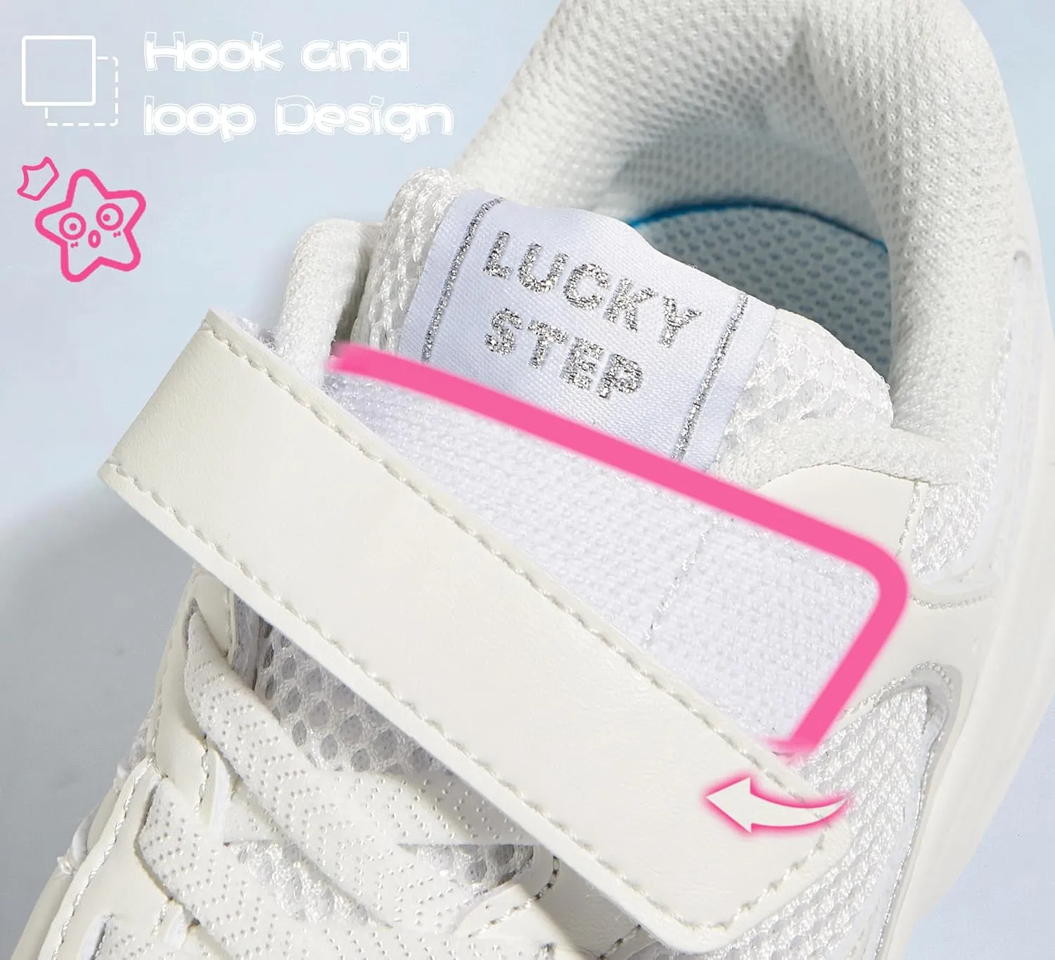 LUCKY STEP Kids Tennis Running Shoes for Children Athletic Sports Gym Lightweight Casual Walking Wide Shoes Toddler School Sneakers
