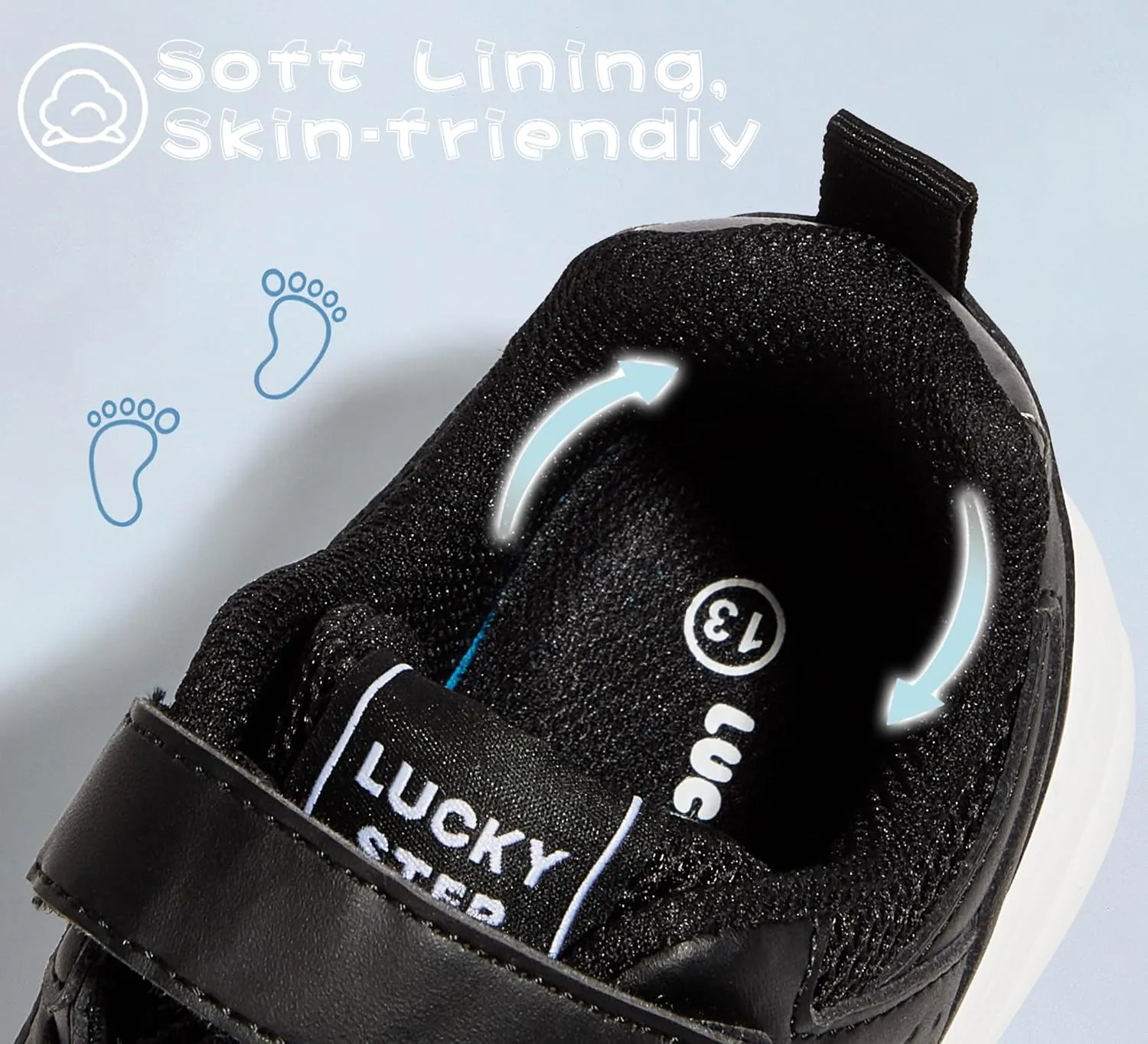 LUCKY STEP Kids Tennis Running Shoes for Children Athletic Sports Gym Lightweight Casual Walking Wide Shoes Toddler School Sneakers