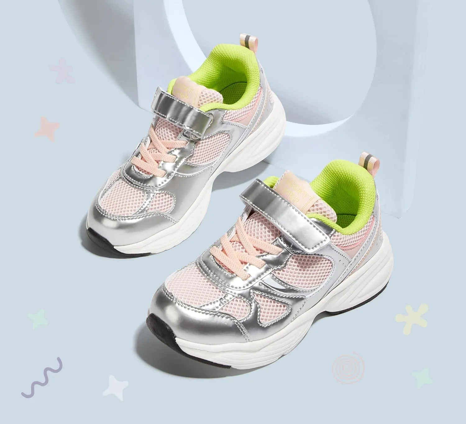 LUCKY STEP Kids Tennis Running Shoes for Children Athletic Sports Gym Lightweight Casual Walking Wide Shoes Toddler School Sneakers