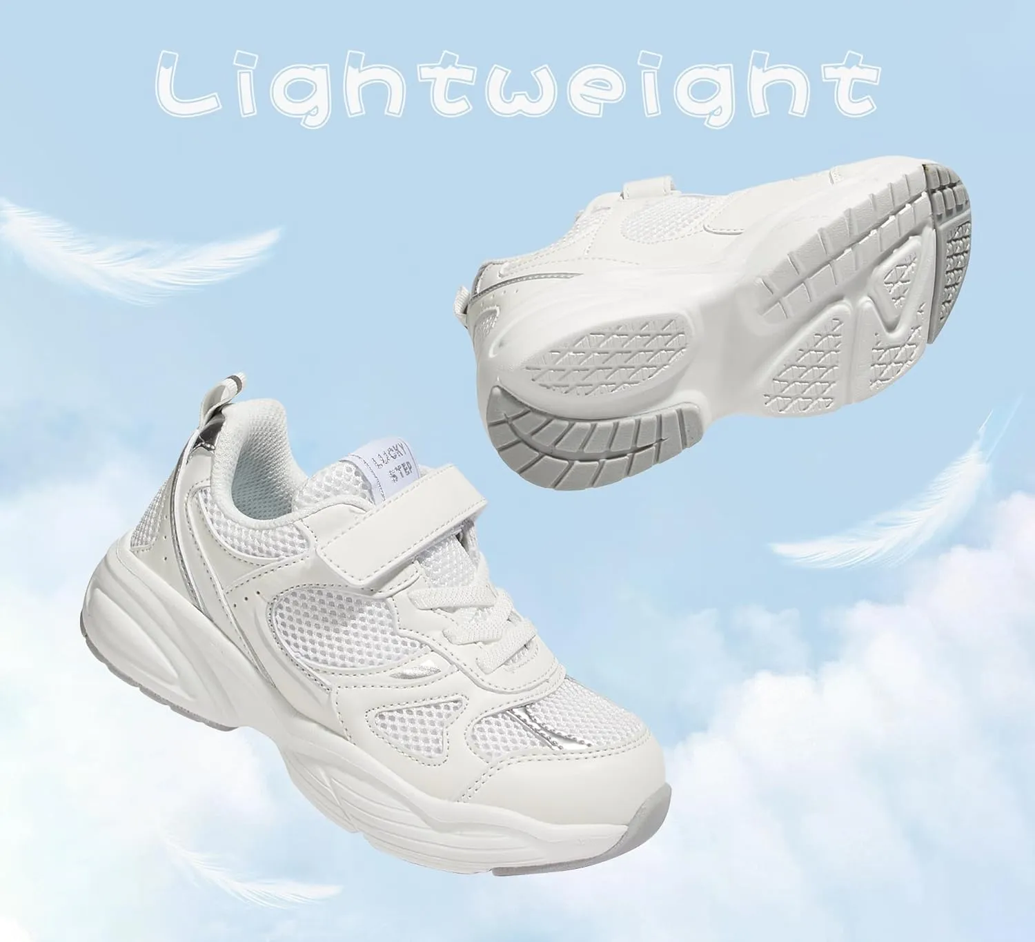 LUCKY STEP Kids Tennis Running Shoes for Children Athletic Sports Gym Lightweight Casual Walking Wide Shoes Toddler School Sneakers