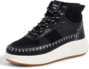 LUCKY STEP Women's Platform High Top Sneakers Fashion Zipper Woven Chunky Ankle Boots Casual Tennis Retro Braided Walking Shoes