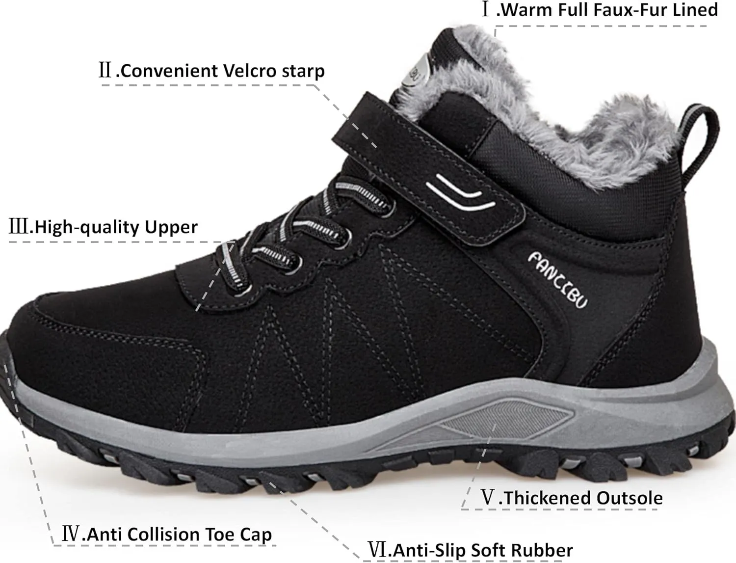 MAIZUN Snow Boots for Women Warm Fur lined Winter Boots Anti-Slip Comfortable Ankle Boots Cold Weather Boot