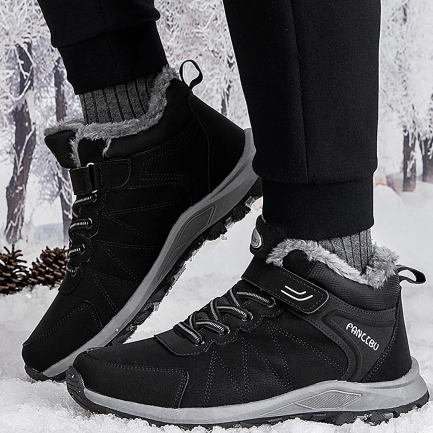 MAIZUN Snow Boots for Women Warm Fur lined Winter Boots Anti-Slip Comfortable Ankle Boots Cold Weather Boot