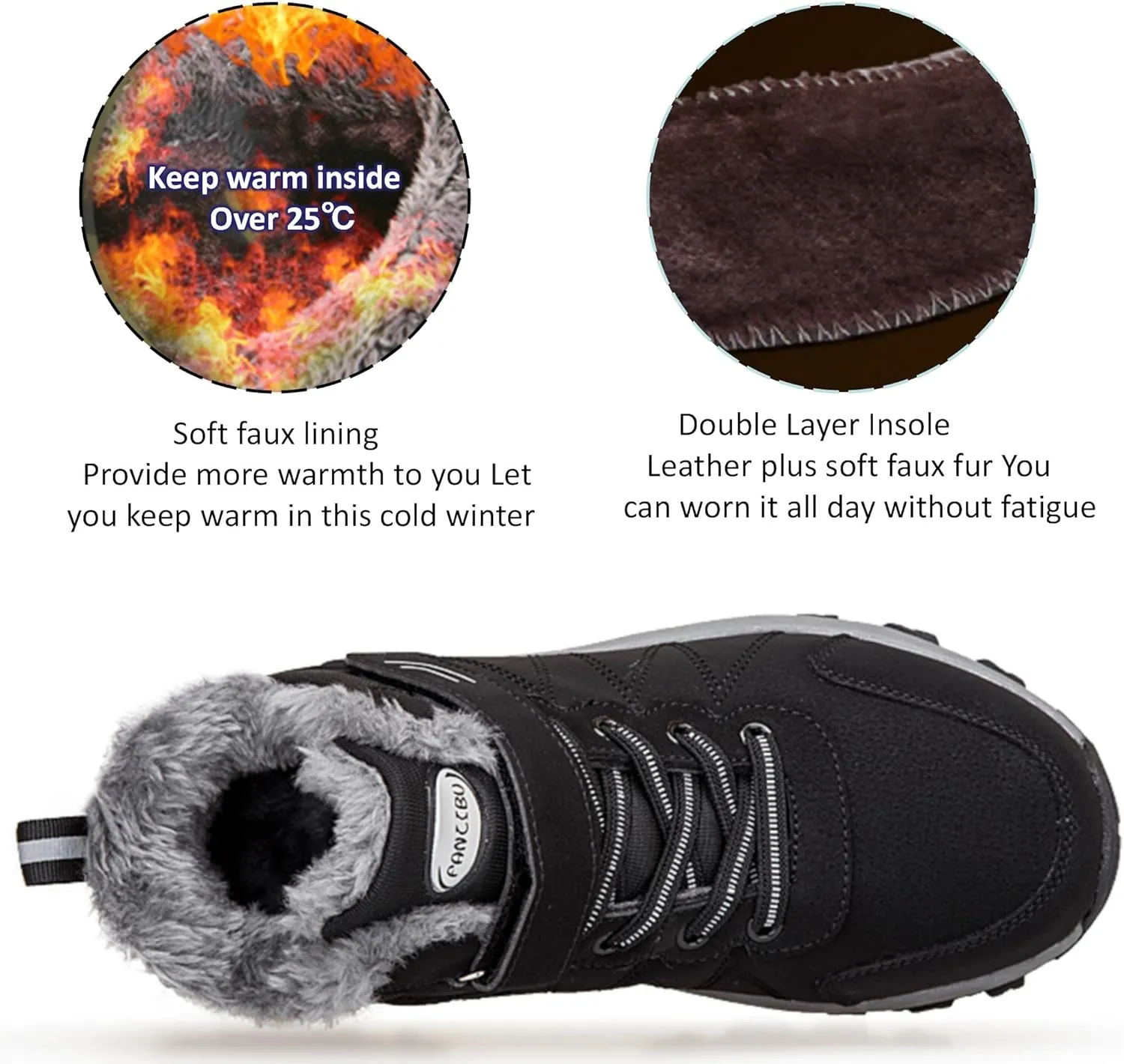 MAIZUN Snow Boots for Women Warm Fur lined Winter Boots Anti-Slip Comfortable Ankle Boots Cold Weather Boot