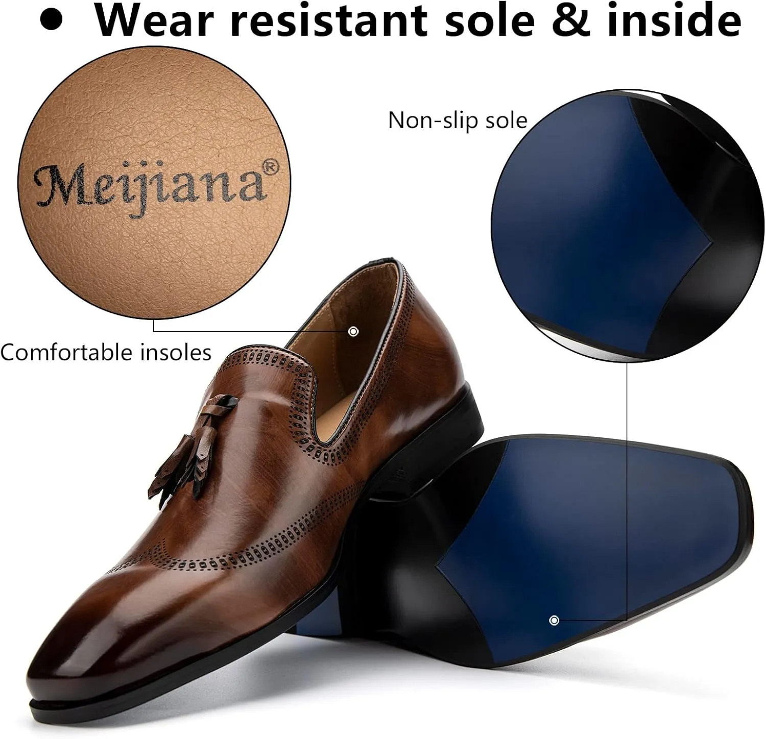 Meijiana Men's Classic Loafers - Dress Shoes for Men, Luxury Fashion Loafers