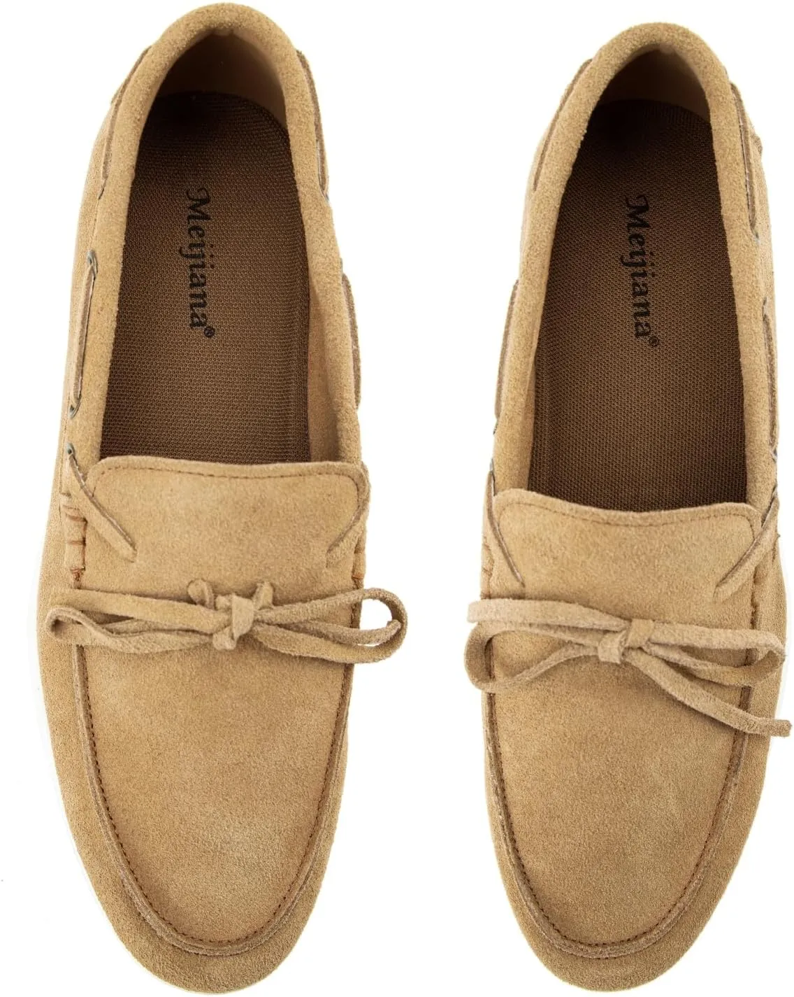 Meijiana Men's Genuine Leather Loafers Slip-On Moccasins Suede Dress Shoes, Lightweight and Breathable with Rubber Sole Stylish Mens Loafers