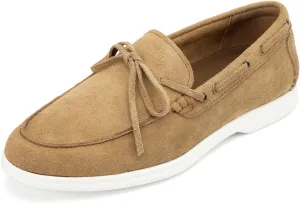 Meijiana Men's Genuine Leather Loafers Slip-On Moccasins Suede Dress Shoes, Lightweight and Breathable with Rubber Sole Stylish Mens Loafers