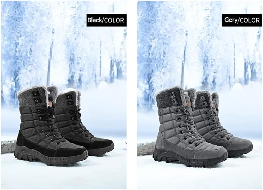 Men High Top Hiking Shoes Winter Anti-Slip Warm Mens Snow Shoes Outdoor Climbing Trekking Shoes Boots