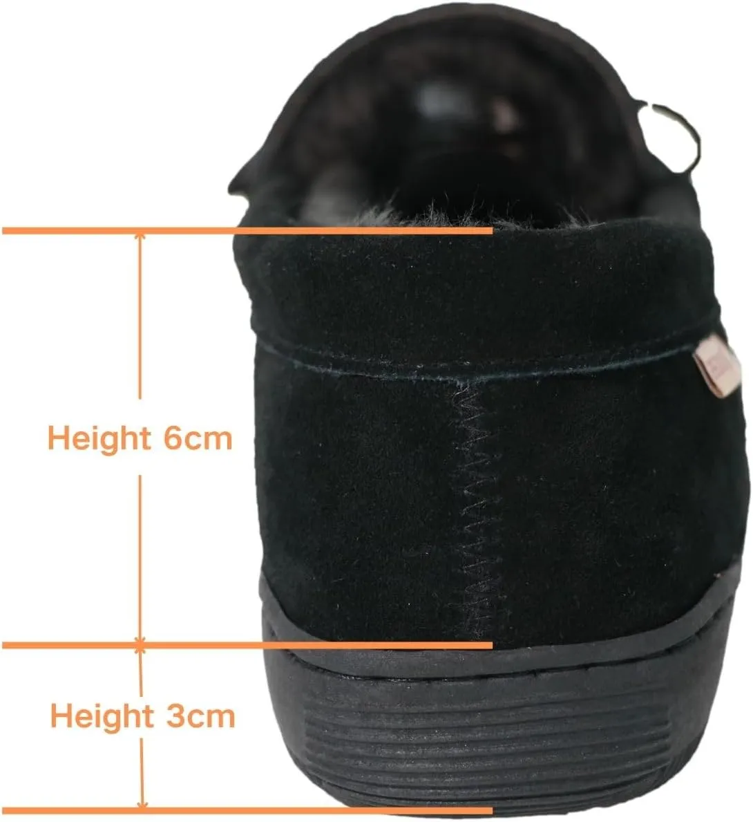 Men Moccasins Slipper Genuine Suede Upper Faux Fur Lining Memory Foam Rubber Soles Indoor Outdoor House Slipper