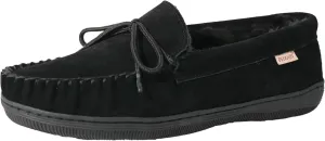 Men Moccasins Slipper Genuine Suede Upper Faux Fur Lining Memory Foam Rubber Soles Indoor Outdoor House Slipper