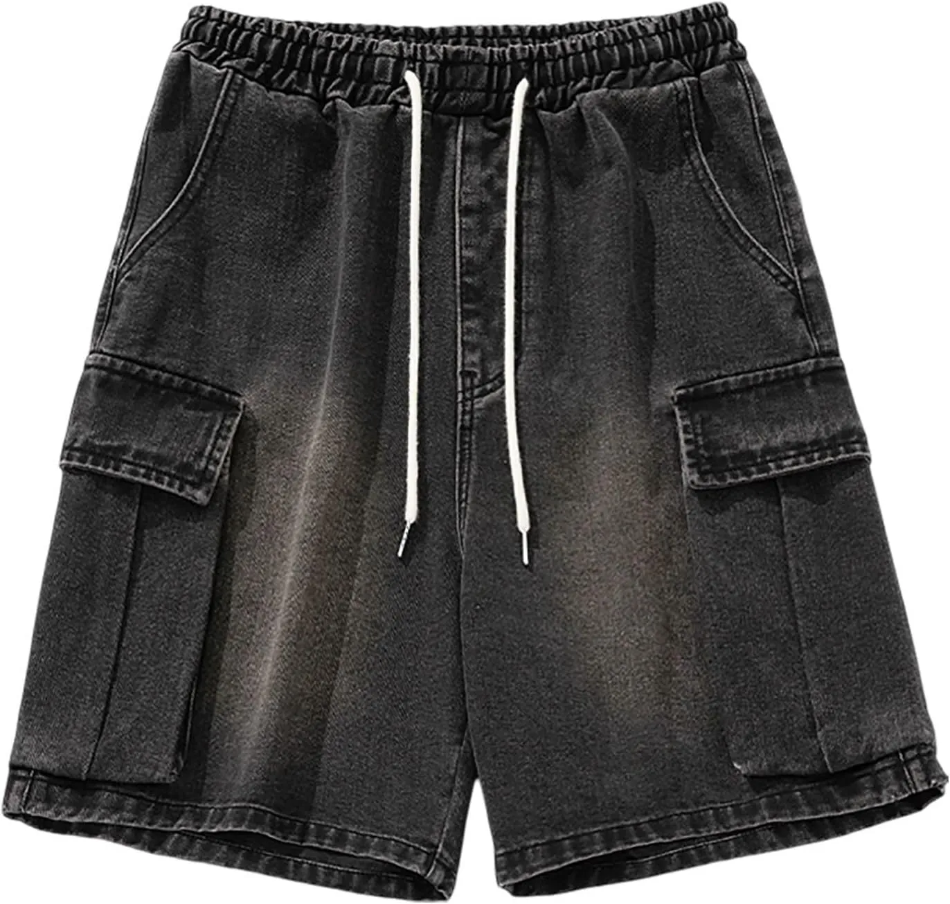 Men Y2K Vintage Baggy Jean Shorts Summer Casual Hip Hop Mid Loose Denim Shorts Trendy Outfits