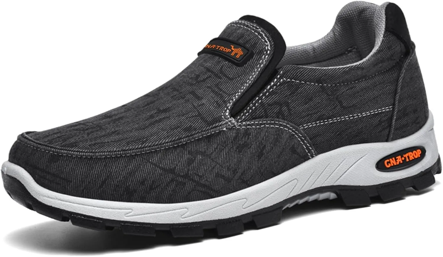Men's Canvas Slip-On Casual Flat Loafers,Retro Lightweight Breathable Causal Deck Shoes Outdoor Soft Sole Walking Sneakers Orthopedic Non-Slip Boat Driving Shoes