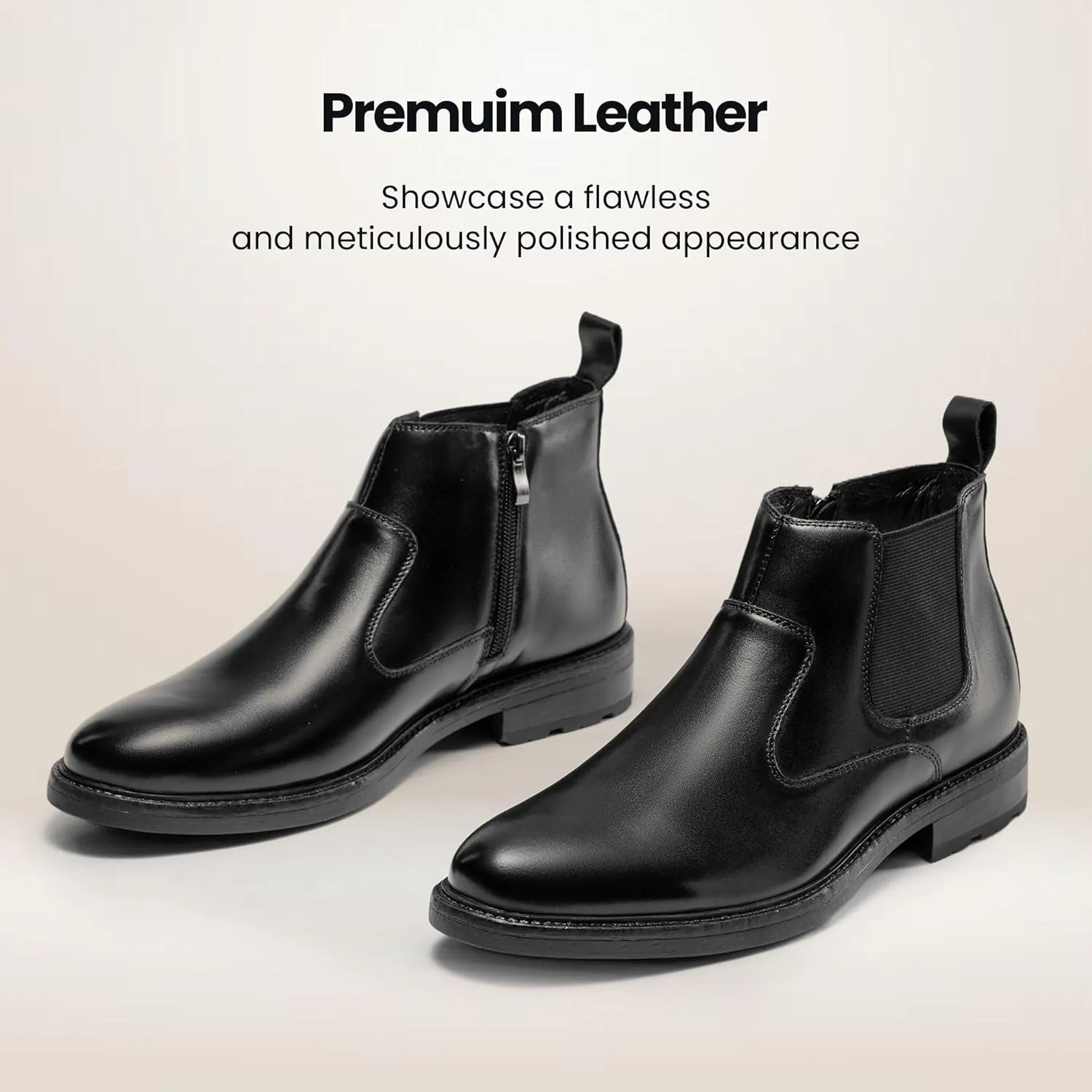 Mens Chelsea Dress Boots Classic Stylish Casual Leather Slip On Ankle Boot for Men