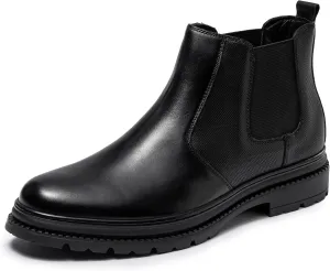Mens Chelsea Dress Boots Classic Stylish Casual Leather Slip On Ankle Boot for Men