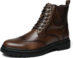 Mens Chelsea Dress Boots Classic Stylish Casual Leather Slip On Ankle Boot for Men