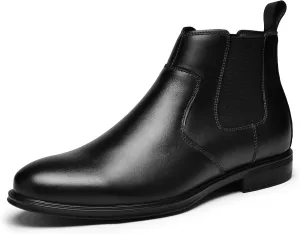 Mens Chelsea Dress Boots Classic Stylish Casual Leather Slip On Ankle Boot for Men