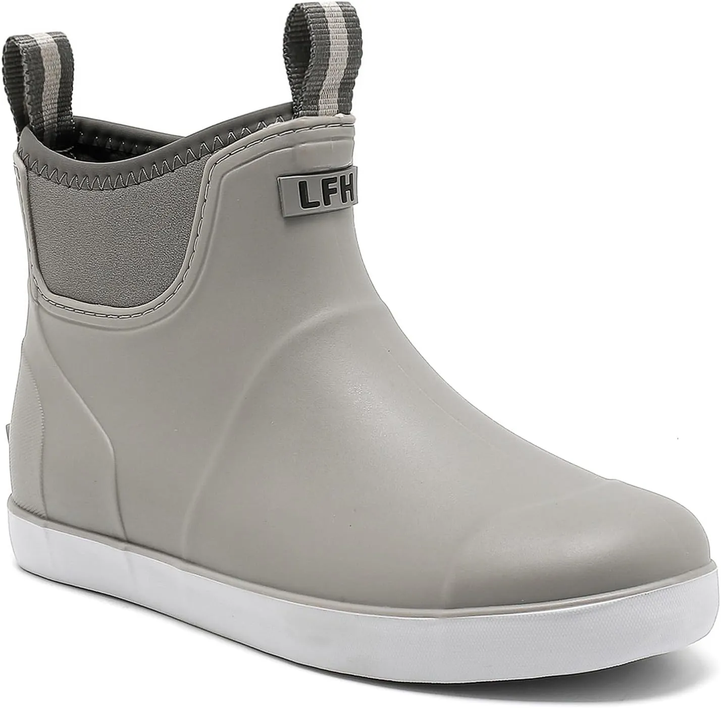 Mens Deck Boots, Saltwater Fishing Booties Rubber Waterproof Ankle Rain Boots, High-performance Footwear Chelsea Boots for Gardening Fishing Boating Camping Sailing