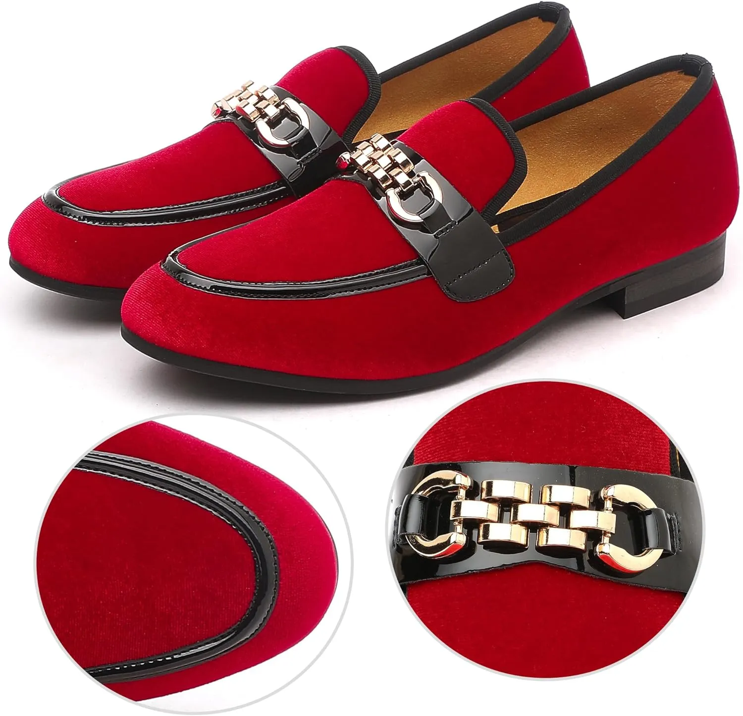 Men's Fashion Formal Velvet Loafers and Wedding Dress Shoes for Men, Penny Slip-On Smoking Luxury Men Casual Shoes