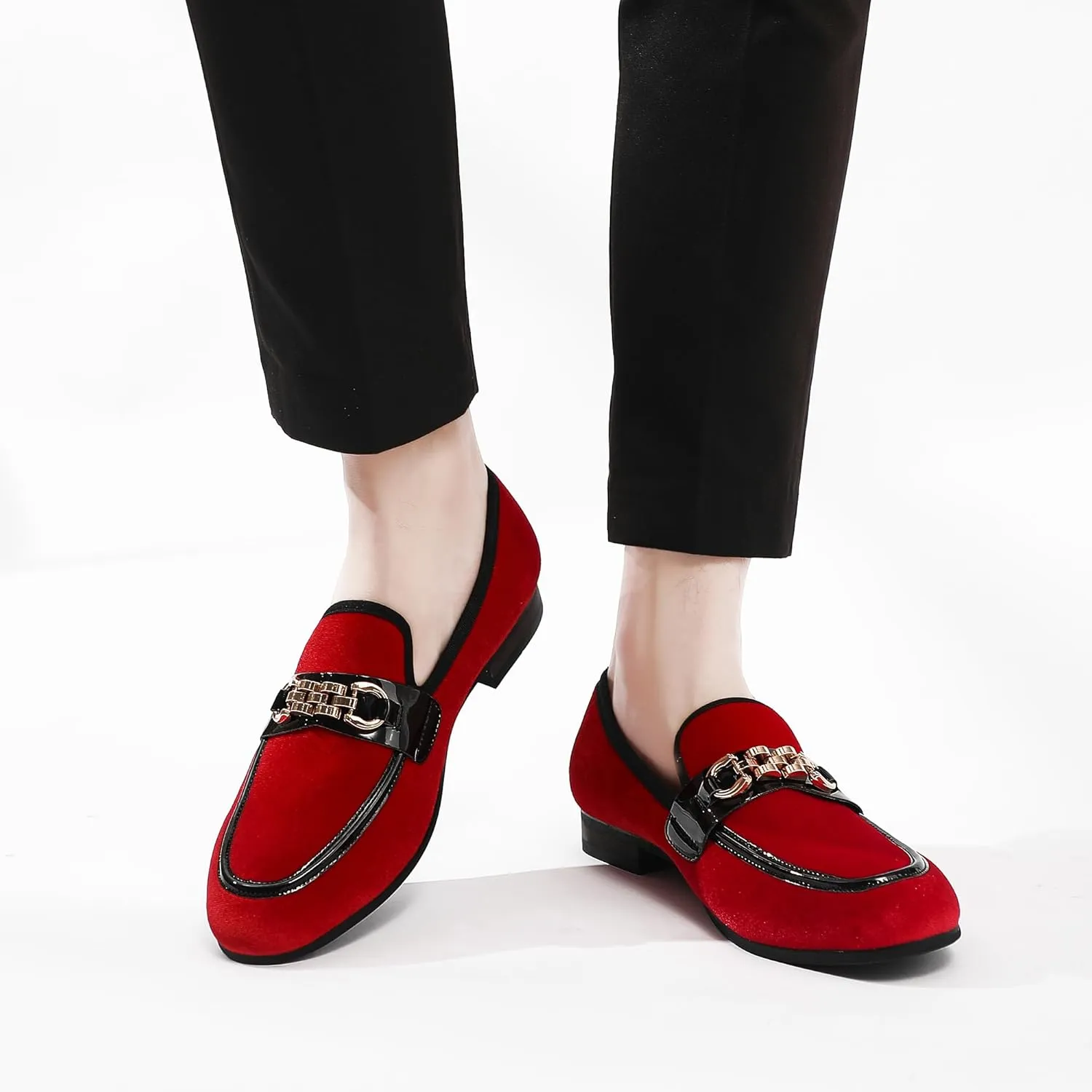 Men's Fashion Formal Velvet Loafers and Wedding Dress Shoes for Men, Penny Slip-On Smoking Luxury Men Casual Shoes