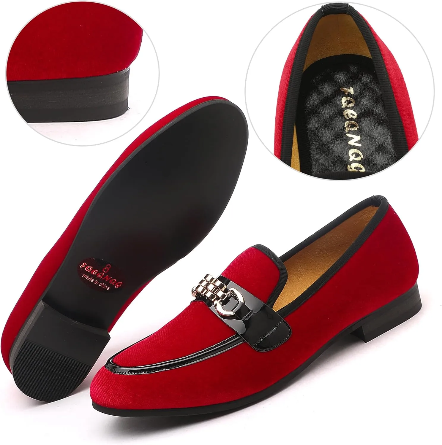 Men's Fashion Formal Velvet Loafers and Wedding Dress Shoes for Men, Penny Slip-On Smoking Luxury Men Casual Shoes