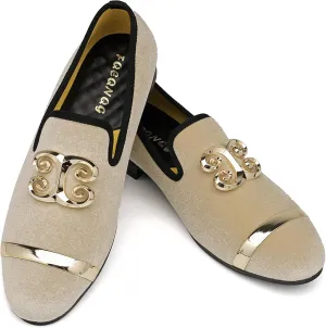Men's Fashion Formal Velvet Loafers and Wedding Dress Shoes for Men, Penny Slip-On Smoking Luxury Men Casual Shoes