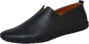 Men's Genuine Leather Loafer Flats Slip-On Soft Handmade Sole Summer Hollowed Casual Driving Shoes
