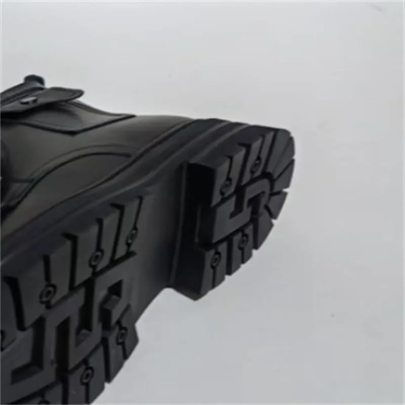 Men's High-top Leather Boots British Rubber Shoes Round-toed Thick-soled Lace-up Comfortable Breathable wear-resistant warm Shoes for Men