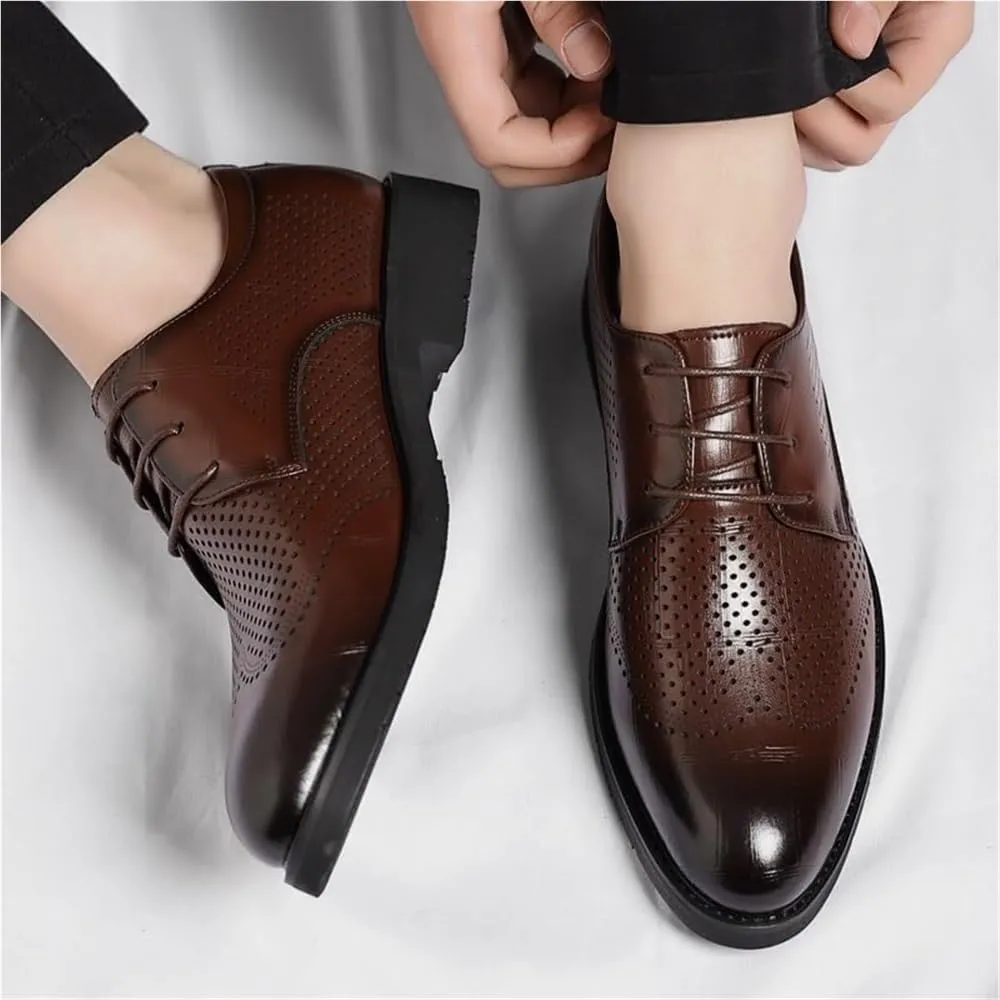 Mens Lace-up Dress Sneakers Leather Shoes Lightweight Classic Formal Patent Leather Slip-on Loafers Wedding Dress Shoes