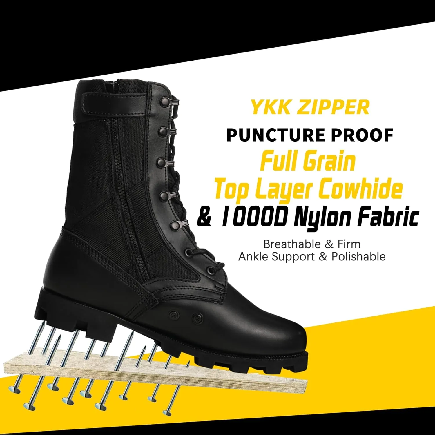Men's Military Jungle Combat Boots 8 Inch Lightweight Motorcycle Tactical Boot Police Army Botas