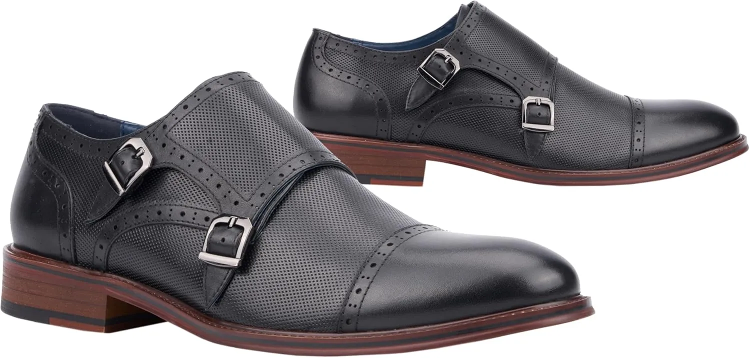 Mens Morgan Monk Strap, Round Toe Dress Shoe, Rubber Outsole