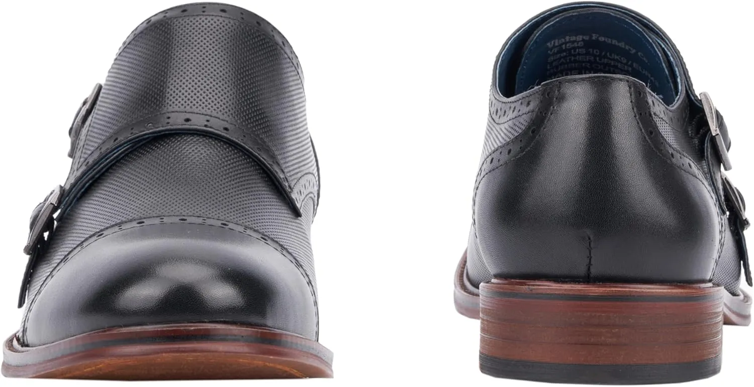 Mens Morgan Monk Strap, Round Toe Dress Shoe, Rubber Outsole