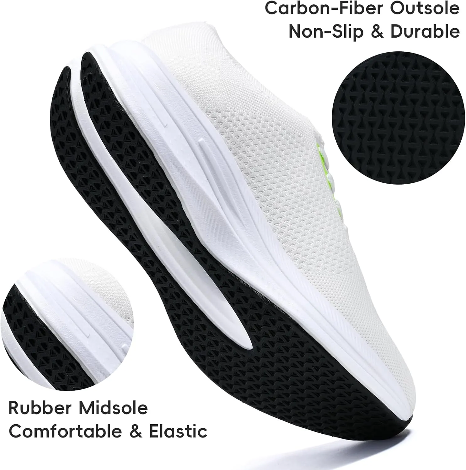Mens Non Slip Walking Sneakers Breathable Athletic Running Shoes Gym Tennis Shoes for Men