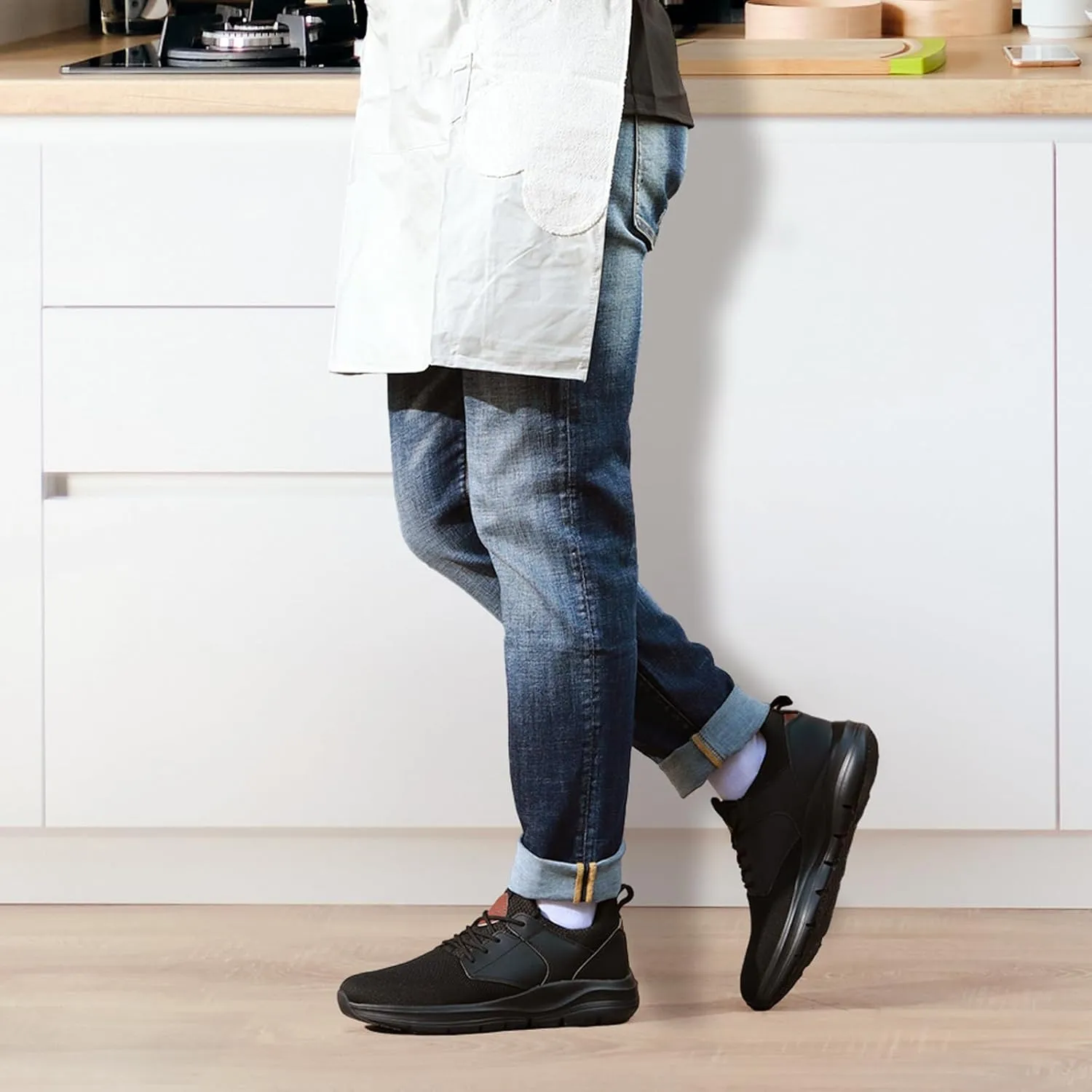 Mens Non Slip Work Shoes Walking Sneakers Zapatos Trabajo Food Service Chef Kitchen
