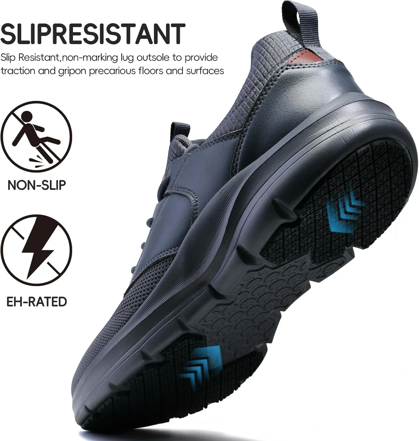 Mens Non Slip Work Shoes Walking Sneakers Zapatos Trabajo Food Service Chef Kitchen